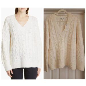 Vince Lattice Cable Knit Wool & Alpaca Blend Sweater, Size L, NWT
